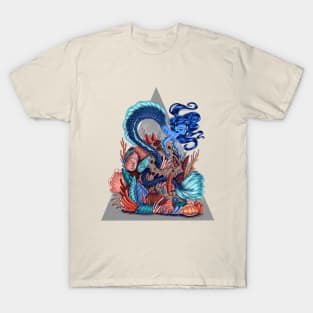 Blue Mermaid Skull Home T-Shirt